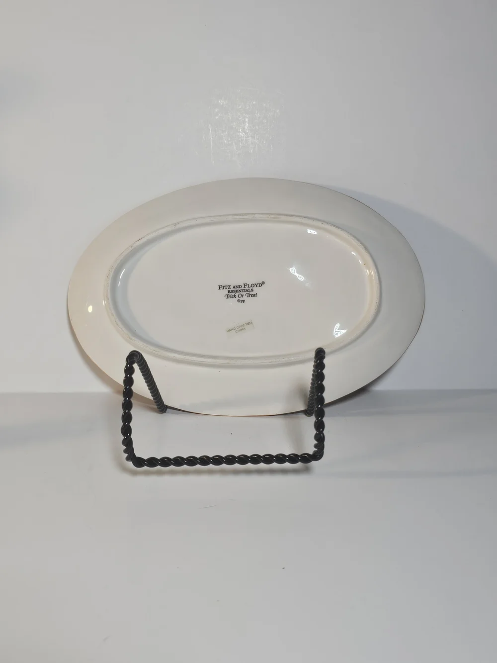 Fitz & Floyd Halloween Treats Cat Appetizer Plate Oval Candy Dish Purple Ceramic